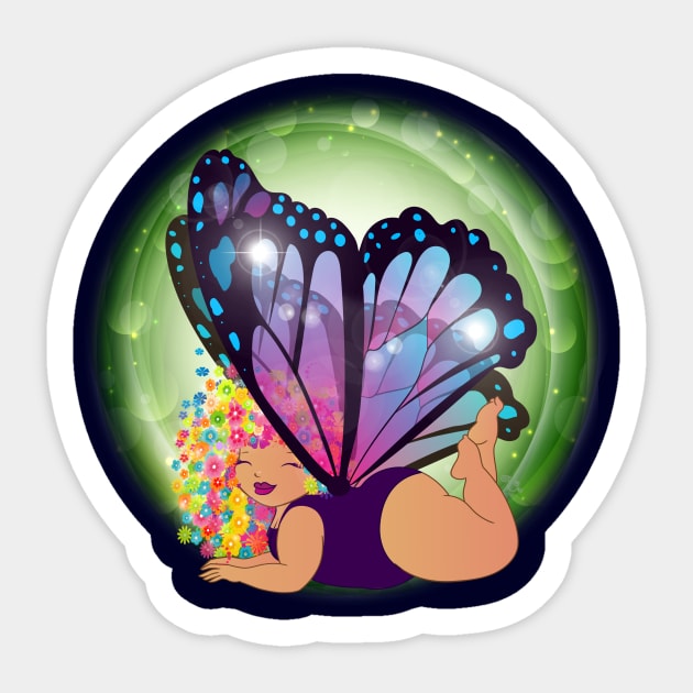 Happy Purple Fairy Sticker by Toni Tees